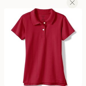 NWT Lands End Uniform Girls Feminine Fit Interlocking Polo Size L